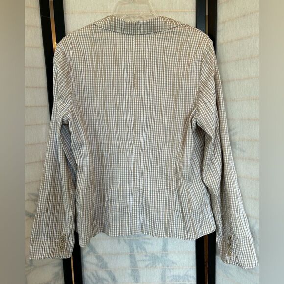 CAbi Ginger Snap Gingham Check Print Button Blazer Large - Picture 9 of 13